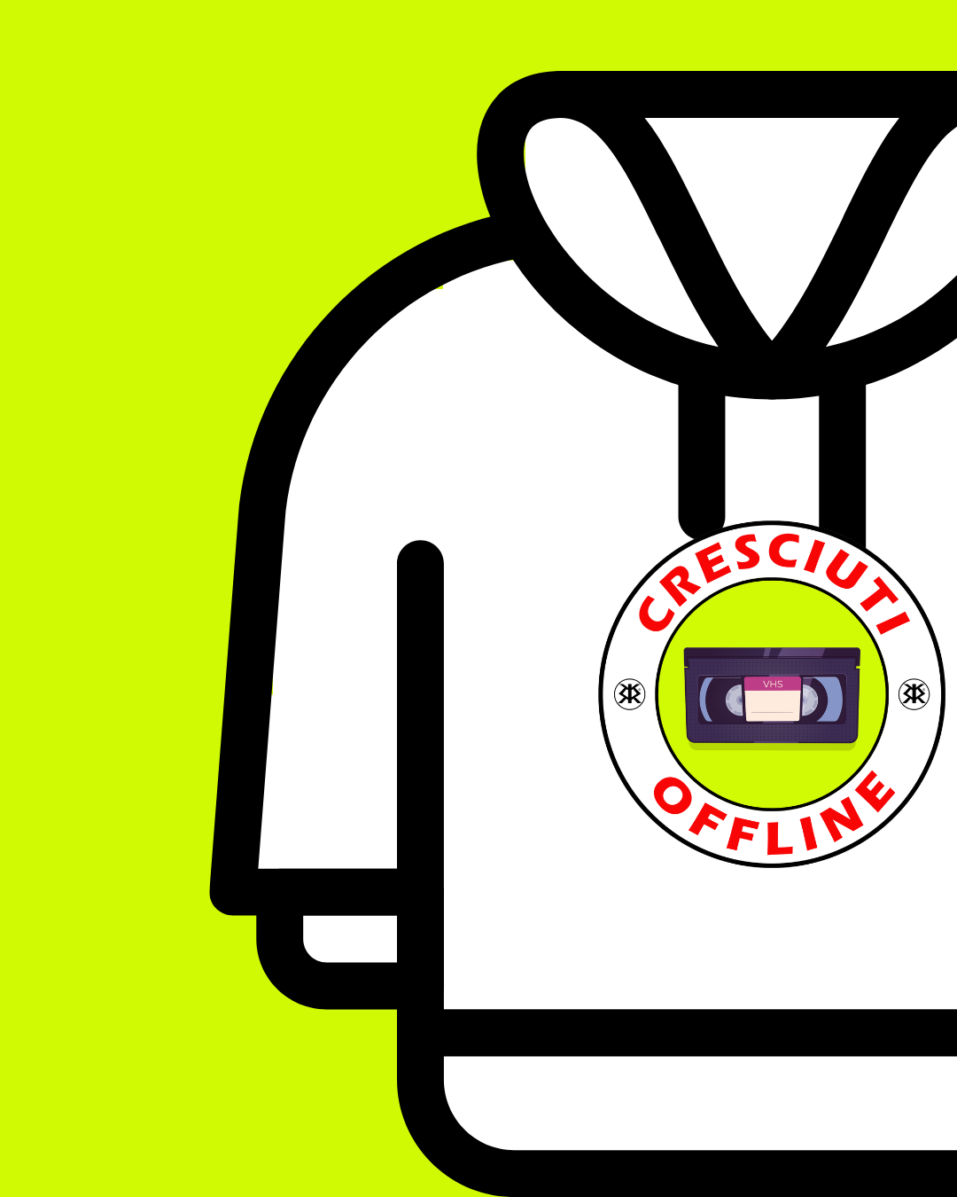 CRESCIUTI OFFLINE - FELPA CON CAPPUCCIO CRESCIUTI OFFLINE VHS